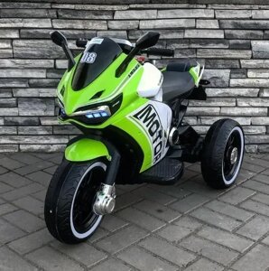 Дитячий електромобіль мотоцикл трицикл M 4053L-5 Ducati пластикові колеса, що світяться, шкіряне сидіння