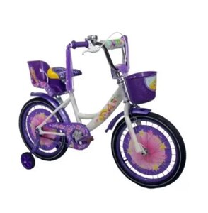 Дитячий велосипед для дівчинки Azimut Girls колеса 20 дюймів з передньої кошиком/сидінням для ляльки/фіолетовий