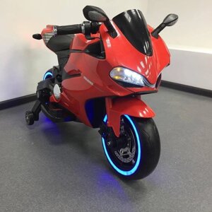Дитячий електромобіль мотоцикл Bambi Racer M 4104EL-3 світло коліс червоний **