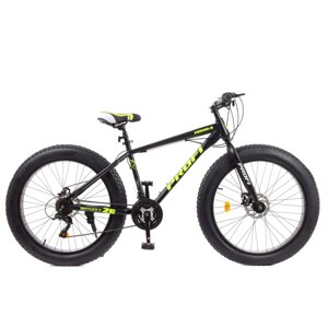 Велосипед Фетбайк EB26POWER 1.0 S26.6 колеса 26 дюймів / SHIMANO / чорно-салатовий **