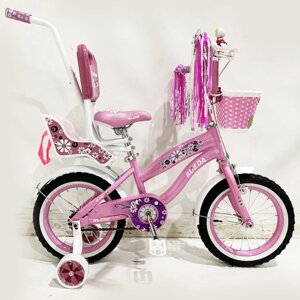 Дитячий двоколісний іспанська велосипед Flower-RUEDA (Квіточка-Руеда) 14-03B колеса 14 дюймів рожевий