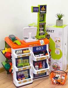 Дитячий ігровий магазин 668-134 Супермаркет звук, підсвічування, сканер, продукти (60 елементів)