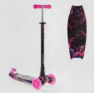 Самокат дитячий триколісний 779-2019 MAXI Best Scooter пластмасовий/підсвітка коліс/рожевий для дівчинки