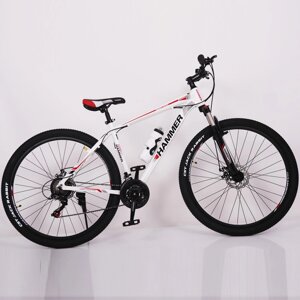 Велосипед гірський спортивний S200 HAMMER колеса 29 дюймів рама алюміній біло-червоний