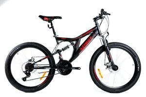 Підлітковий спортивний велосипед AZIMUT Blackmount 24 GFRD чорно-червоний