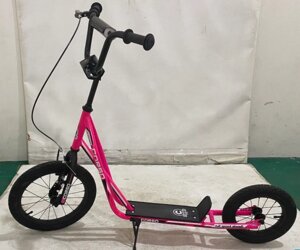 Двоколісний самокат для дітей від 3 років Corso MX 20204 на надувних колесах / ручний передній тормоз / рожевий