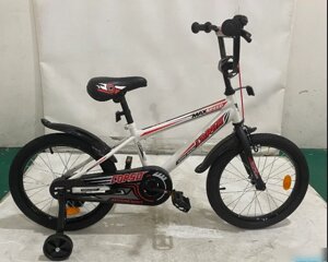 Дитячий двоколісний велосипед Corso EX-18 N 4406 колеса 18 дюймів / сталева рама / ручне гальмо / білий
