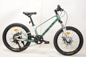 Дитячий спортивний велосипед 20 дюймів Corso «Next» NX-20426 магнієва рама, Shimano Revoshift 7 швидкостей, оливковий