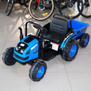 Дитячий електромобіль Трактор з причепом M 4419EBLR-4 одномісний, на колесах EVA / синій