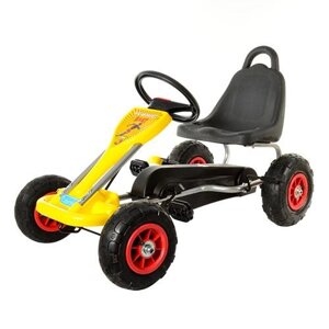 Дитячий педальний спортивний карт веломобіль на педалях Bambi kart M 1564-6 з надувними колесами жовтий**