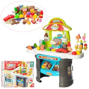 Дитячий ігровий набір МАГАЗИН супермаркет 008-911 Каса Прилавок продукти сканер. Звук, світло. 61 предмет**