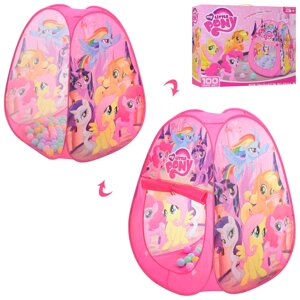 Дитячий ігровий намет M 6103 Піраміда для дівчинки My Little Pony з кульками 100шт / рожева**