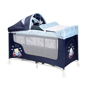 Манеж-ліжко ігровий Lorelli San Remo 2L Plus Blue Bear синій