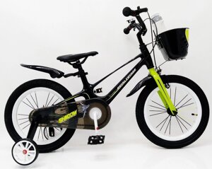 Велосипед дитячий двоколісний ROYAL VOYAGE 16-SHADOW колеса 16 дюймів Магнієва рама чорно-салатовий