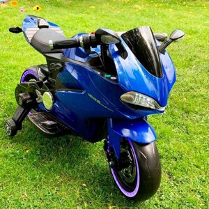 Дитячий електромобіль мотоцикл Bambi Racer M 4104EL-4 світло коліс синій **