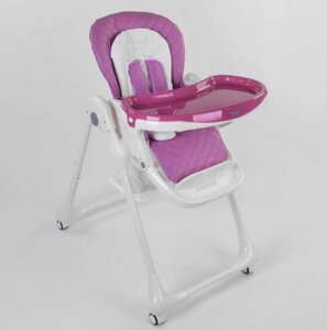 Дитячий стільчик для годування Toti W-62005 м'який вкладиш і знімний столик фіолетовий