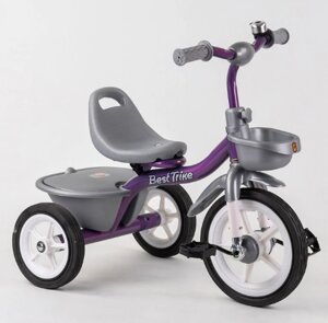 Дитячий триколісний велосипед Best Trike BS-4298 на гумових колесах / колір сірий