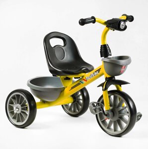 Дитячий триколісний велосипед Best Trike BS-16390 на ЄВА колесах, фара з музикою та світлом / жовтий
