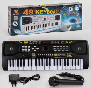Дитячий синтезатор піаніно SD-4901 A з мікрофоном 48 клавіш / працює від батарейок і від мережі 220V
