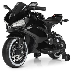 Дитячий електромобіль мотоцикл Bambi Racer M 4104ELS-2 світло коліс чорний автопокраска **