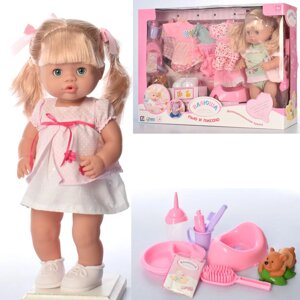 Лялька Пупс для дівчинки "Валюша" R30800-2B-16B з аксесуарами Функціональна (п'є і обсикається). 2 види**