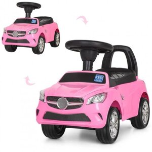 Дитяча каталка Машина-Толокар BAMBI M 3147C-8 Mercedes музичне кермо / рожеве для дівчинки