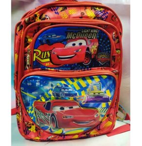 Дитячий Рюкзак шкільний Портфель для хлопчика "ТАЧКИ. Блискавка Макквін" 555-455 червоний