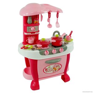 Дитячий ігровий набір інтерактивна кухня велика 008-801 звук, світло аксесуари червона