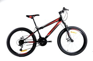 Підлітковий спортивний велосипед AZIMUT Extreme 24 дюйми GFRD чорно-червоний