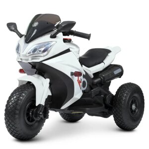 Дитячий електромобіль трицикл M 4840AL-1 MP3, USB, надувні колеса, шкіряне сидіння / білий