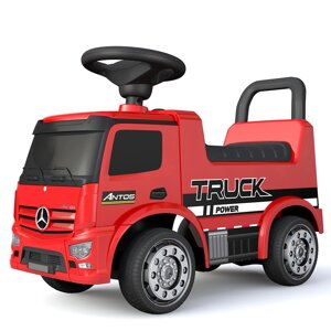 Дитяча каталка-толокар Джип ВАНТАЖІВКА 656-3 Mercedes Мерседес "Truck Power" з музикою / червоний