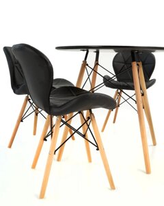Комплект кухонних меблів Sigma: стіл та 4 крісла Чорний