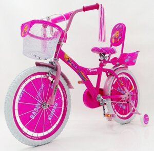 Велосипед для дівчинки "BARBIE-20" Барбі з Багажником для ляльок, рожевий***