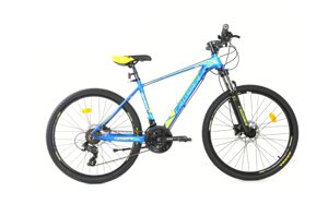 Спортивний Гірський алюмінієвий велосипед 26д Crosser MT-036 з дисковими гальмами/Shimano Tourney/синій