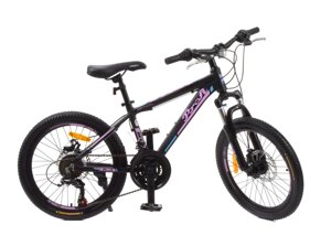 Алюмінієвий дитячий двоколісний велосипед PROFI 20 дюймів G20OPTIMAL A20.2 SHIMANO / колір чорно (мат)-рожевий*
