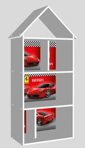 Будиночок-стелаж-полку дитяча для іграшок і книг H 2020-18-3 Ferrari сірий**