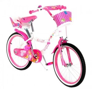Велосипед дитячий двоколісний для дівчинки SW-17014-20 колеса 20д з кошиком і сидінням для ляльки / рожевий