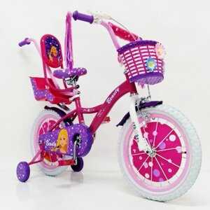 Дитячий Велосипед для дівчинки "BARBIE-16" Барбі з батьківською ручкою, фіолетовий***