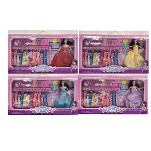Лялька типу Барбі 2058-1-2-3-4 для дівчинки з нарядами (сукні, сумочки, аксесуари)