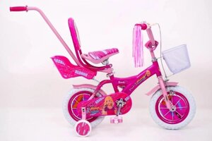Дитячий двоколісний велосипед для дівчинки BEAUTY з сидінням для ляльки і народить. ручкою "Барбі"Barbie колеса 16д