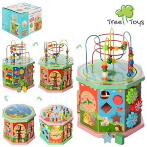 Дерев'яна Розвиваюча іграшка TREE TOYS MD 2385 Бизиборд Лабіринт Рахунки Сортер ін**