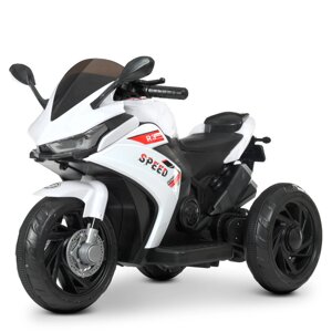 Дитячий електромобіль мотоцикл Трицикл Bambi М 4622-1 на Пластикових колесах з MP3 / білий**