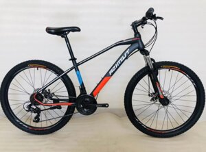 Дорослий спортивний гірський велосипед AZIMUT GEMINI колеса 26 дюймів GFRD / SHIMANO / рама 15.5"/ чорно-червоний