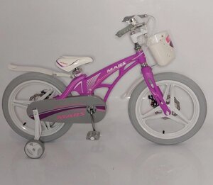 Дитячий двоколісний велосипед 16д MARS-1 з кошиком і доповнений. колесами Магнієва рама та диски Для дівчинки