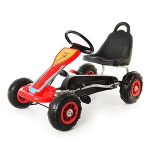 Дитячий педальний спортивний карт веломобіль на педалях Bambi kart M 1564-3 з надувними колесами червоний**