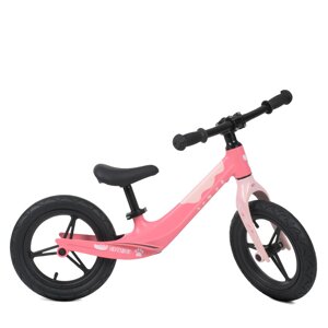 Біговел-велобіг дитячий PROFI KIDS 12 дюймів LMG1255-5 магнієва рама та вилка / надувні колеса / рожевий**