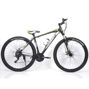 Велосипед гірський спортивний S200 HAMMER колеса 29 дюймів рама алюміній чорно-зелений