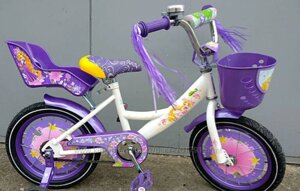 Дитячий двоколісний велосипед Azimut Girls 14 дюймів фіолетовий**