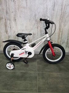Велосипед дитячий двоколісний Lenjoy 14 дюймів магнієва рама білий