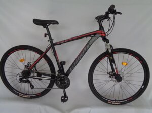 Дорослий спортивний гірський велосипед AZIMUT 40D колеса 29 дюймів FRD / рама 19" / чорно-червоно-сірий